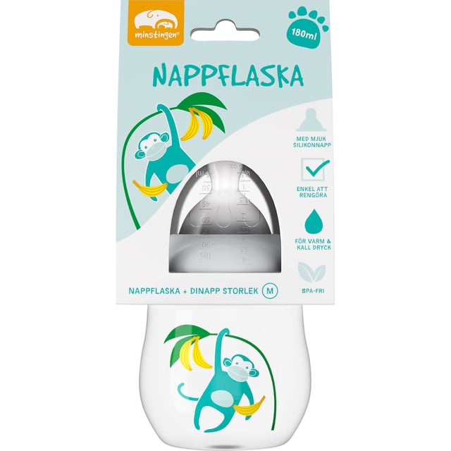 Minstingen Nappflaska Apa 180ml
