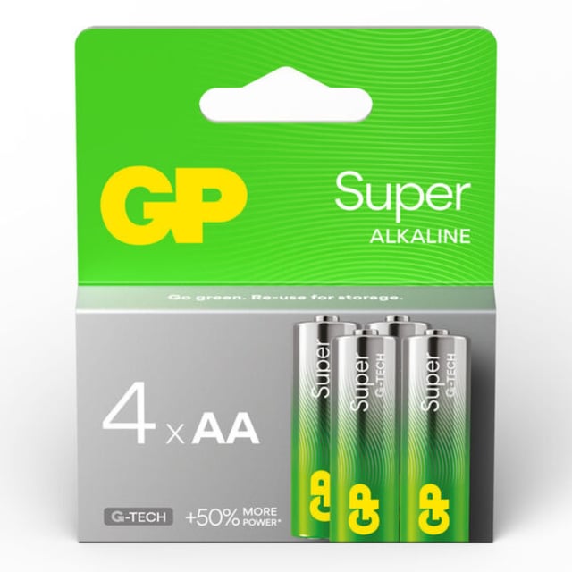GP Batteries Super Alkaline AA paper box 4 st