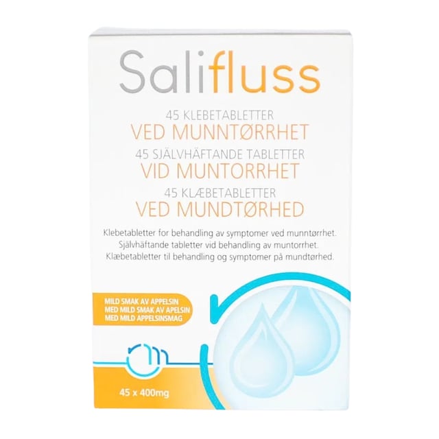 Salifluss Självhäftande Tabletter Vid Muntorrhet Apelsin