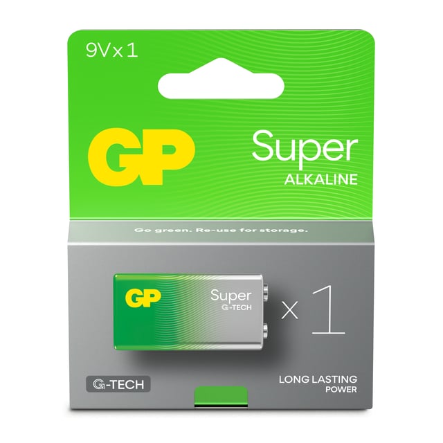 GP Super Alkaline 9V-batteri 1604A/6LF22 1 st