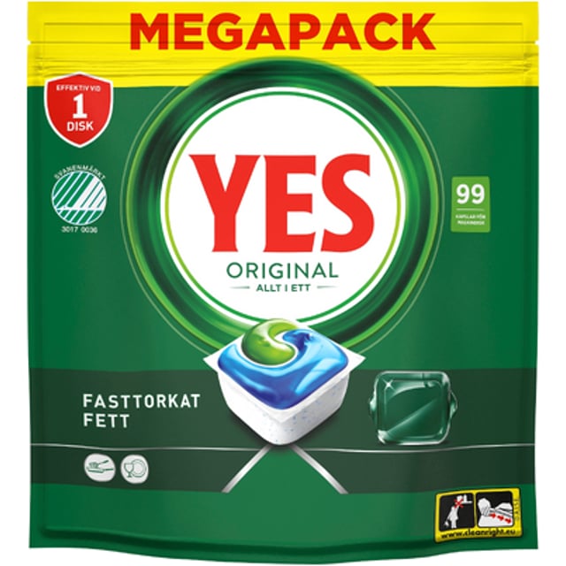 Yes Original All In One Maskindiskmedel, 99 Diskmaskinstabletter