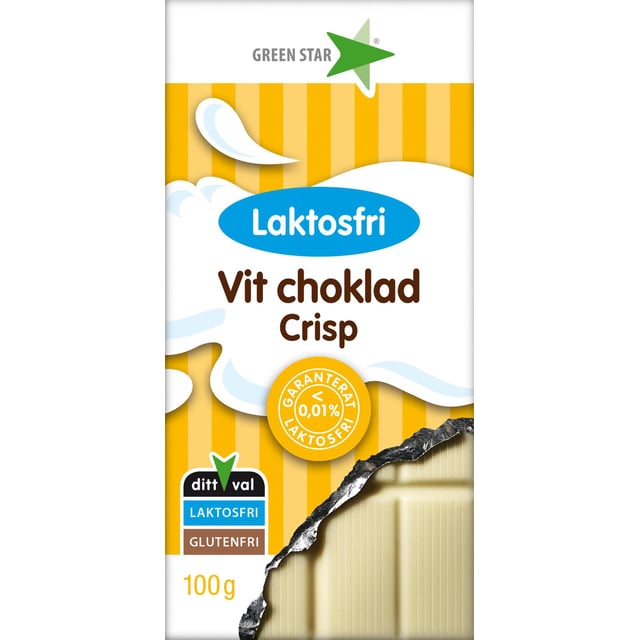 Green Star Vit chokladcrisp Laktosfri 100g