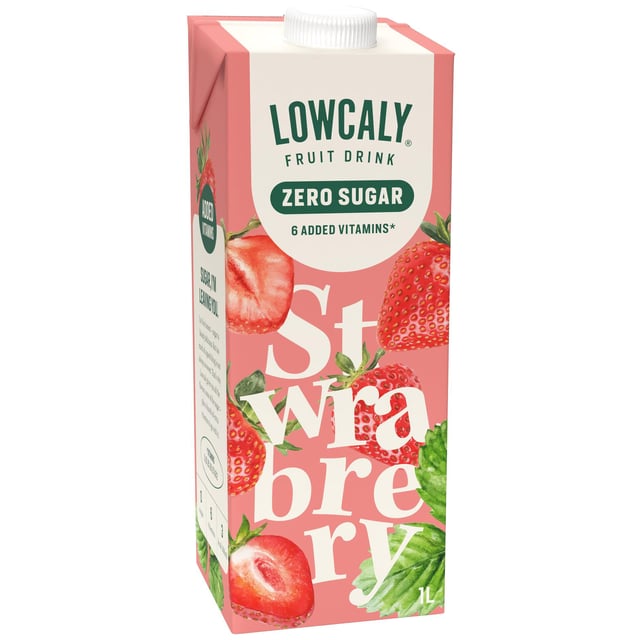 Lowcaly Fruktdryck Strawberry 1 liter