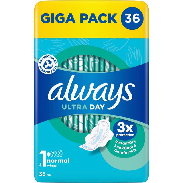 Always Ultra Day Bindor Normal Storlek 1 med vingar 36 st