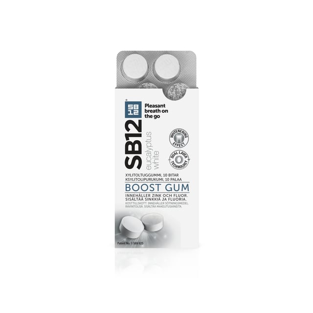 SB12 Boost Eucalyptus White Tuggummin 10 st