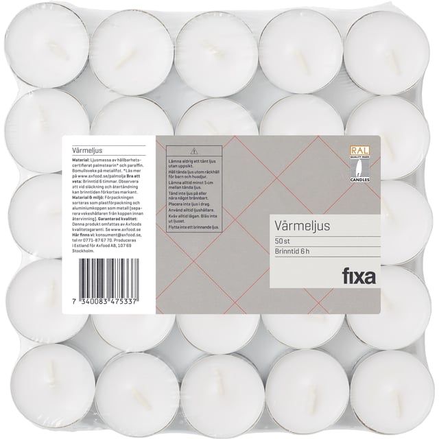 Fixa Värmeljus 50 st