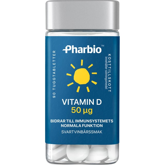 Pharbio Vitamin D 50μg 90 tuggtabletter