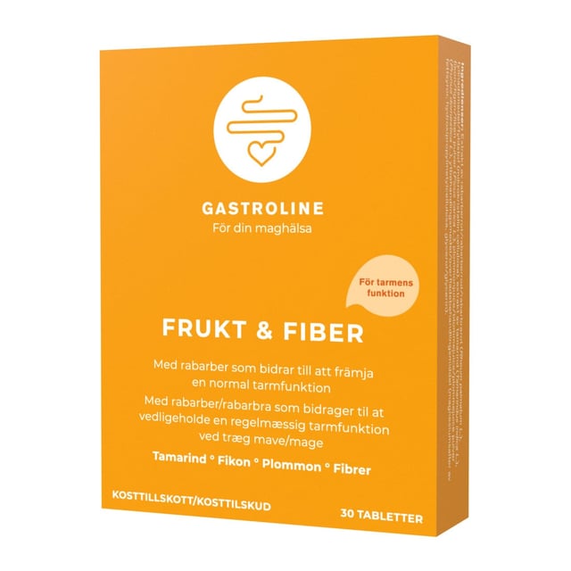 Gastroline Frukt & Fiber 30 tabletter