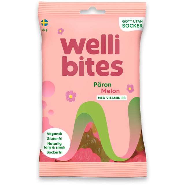 Wellibites Päron & Melon 70g