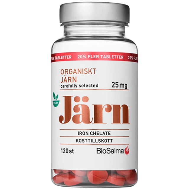 BioSalma Järn Kelaterat 120 tabletter