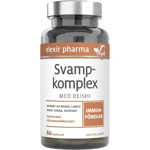 Elexir Pharma Svampkomplex med Reishi 60 kapslar