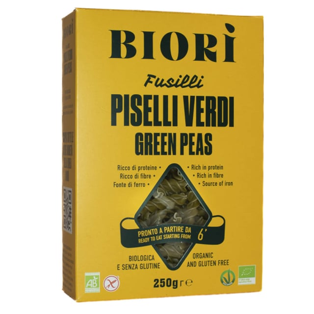 Biori Gröna Ärtor Glutenfri Pasta Fusilli 250g