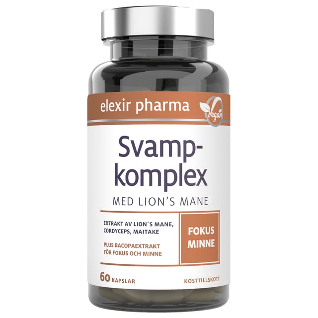 Elexir Pharma Svampkomplex med Lion´s Mane 60 kapslar
