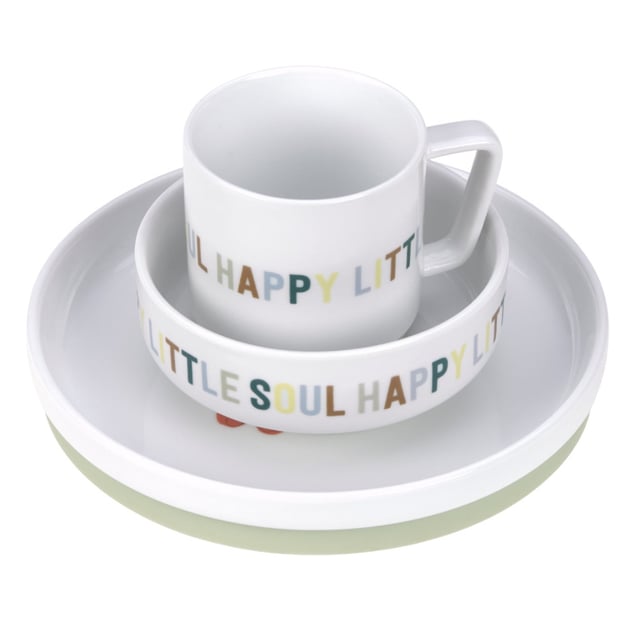 Lässig Servisset Porslin/Silikon Happy Fruits