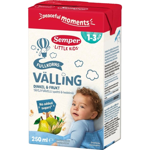 Semper Fullkornsvälling Dinkel & Frukt 1-3 år 250 ml