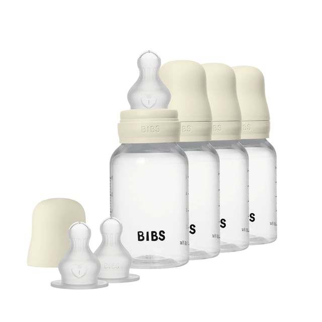BIBS Baby Bottle Round Silicone Ivory 150 ml 4 pack