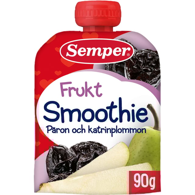 Semper Smoothie Päron & Katrinplommon 6 M 90 g