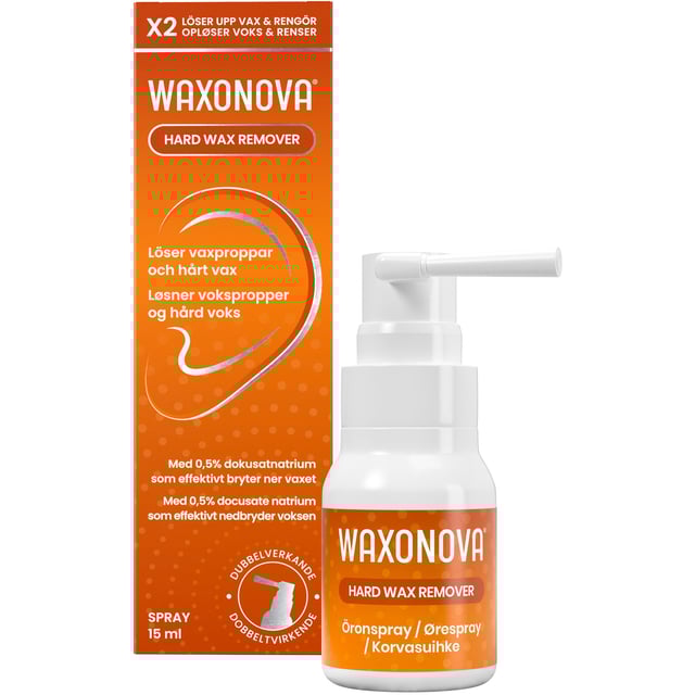 Waxonova Hard Wax Remover Öronspray mot vaxproppar/hårt vax 15 ml