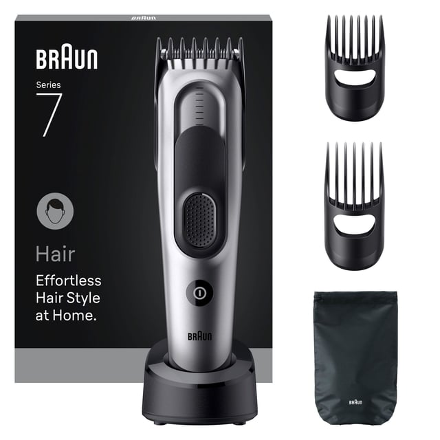 Braun Hårklippare Series 7, +5 Stylingverktyg, HC7590, Grå