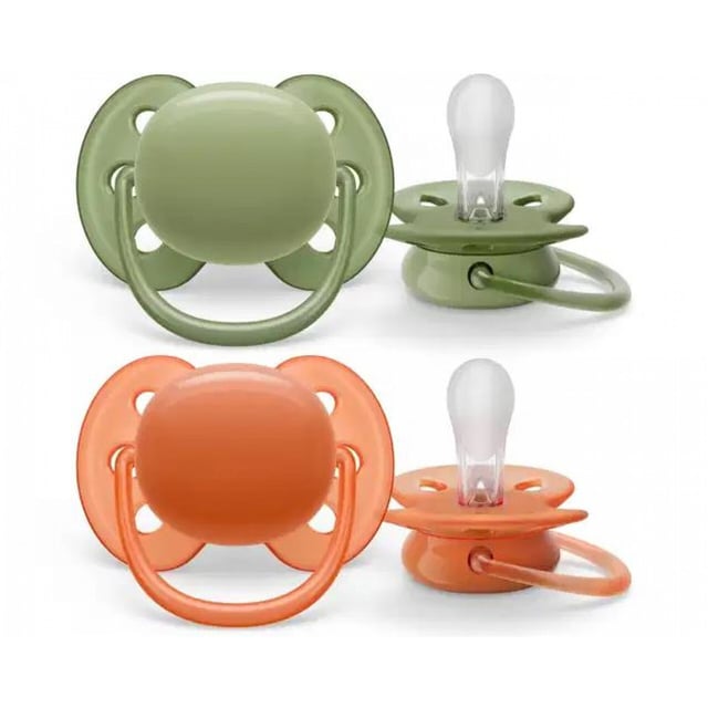 Philips Avent Ultra Soft Napp Grön/Orange 18+ Månader 2 st