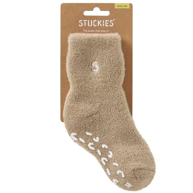 Stuckies Teddy Strumpor i Ullmix Pebble MEDIUM / 2–3 y Anti-Slip 1-pack