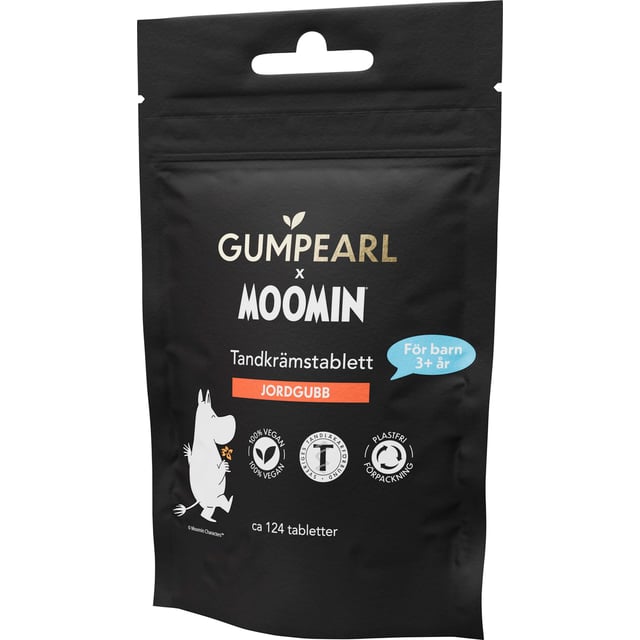 Gumpearl x Moomin Jordgubb Tandkrämstablett Refill 124 st