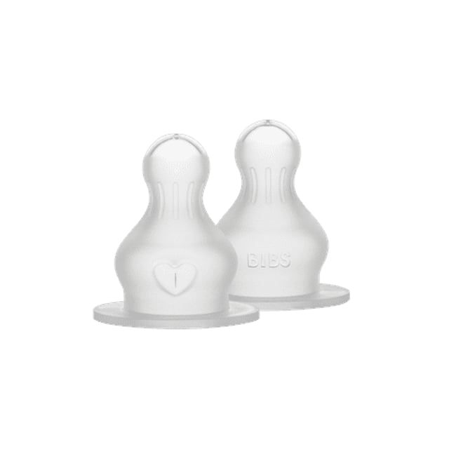 BIBS Baby Bottle Nipple Round Silicone Fast Flow 2-pack