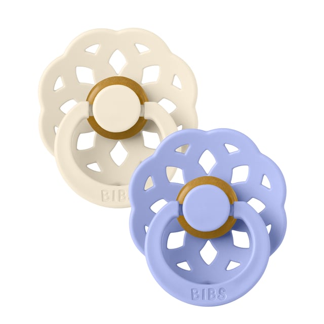 BIBS Pacifier Boheme Latex 0+ månader Size 1 Ivory/Hush 2 st
