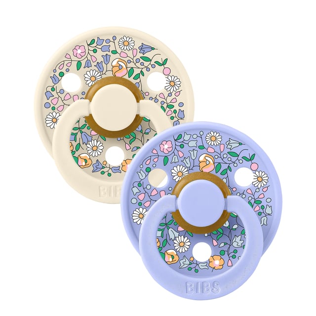 BIBS x Liberty Pacifier Colour Chloe Meadow Latex 6+ månader Size 2 Ivory Mix 2 st