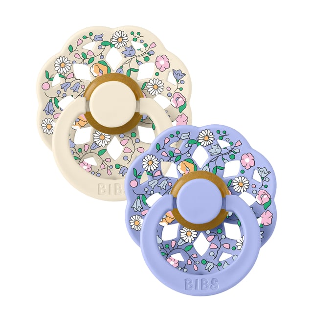 BIBS x Liberty Pacifier Boheme Chloe Meadow Latex 0+ månader Size 1 Ivory Mix 2 st