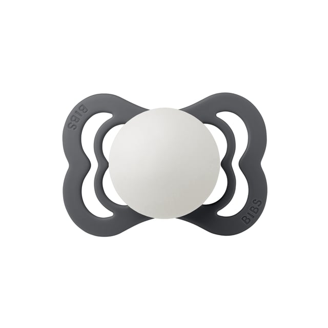 BIBS Pacifier Supreme Silicone 0+ månader Size 1 Iron GLOW