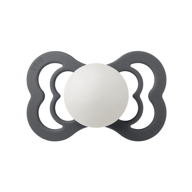 BIBS Pacifier Supreme Silicone 6+ månader Size 2 Iron GLOW