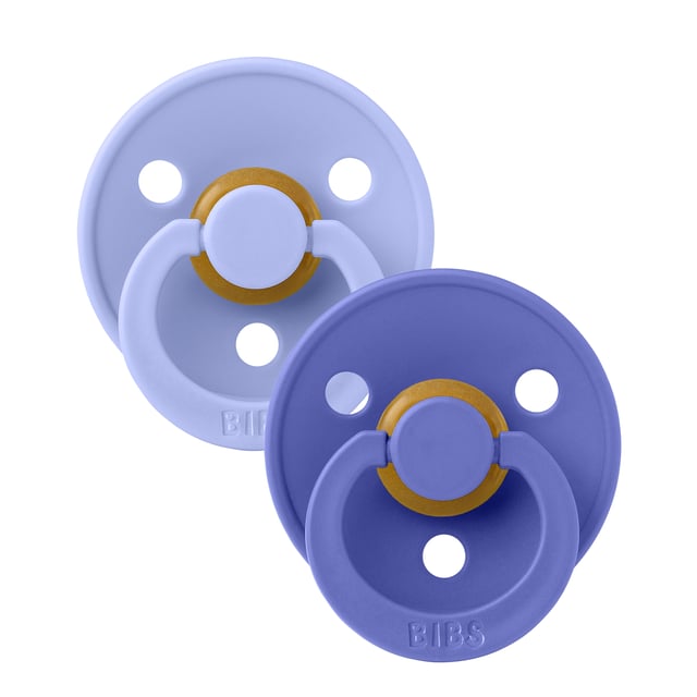 BIBS Pacifier Colour Anatomical Latex 0+ månader Size 1 Hush/Grape 2 st