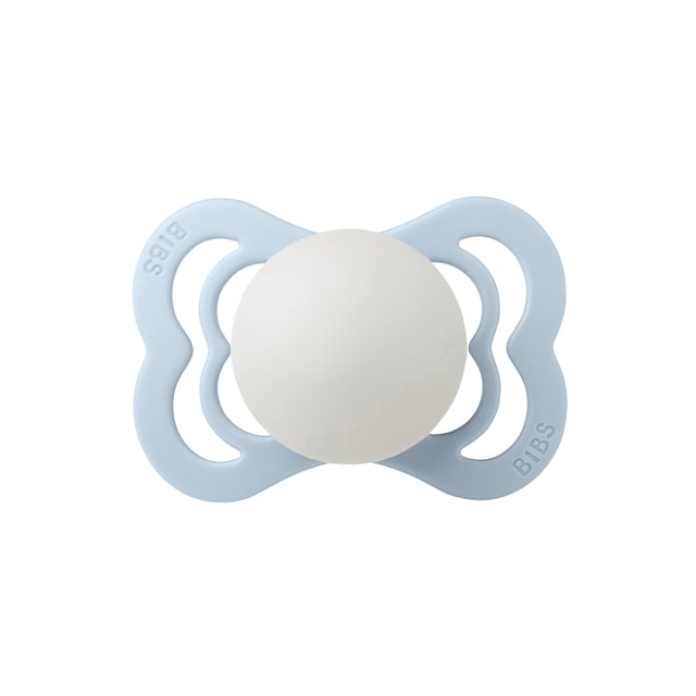BIBS Pacifier Supreme Silicone 0+ månader Size 1 Baby Blue GLOW