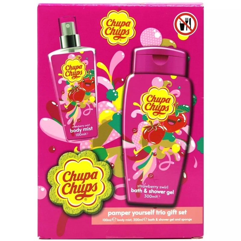 Giftset Chupa Chups Pamper Yourself Trio Strawberry Swirl