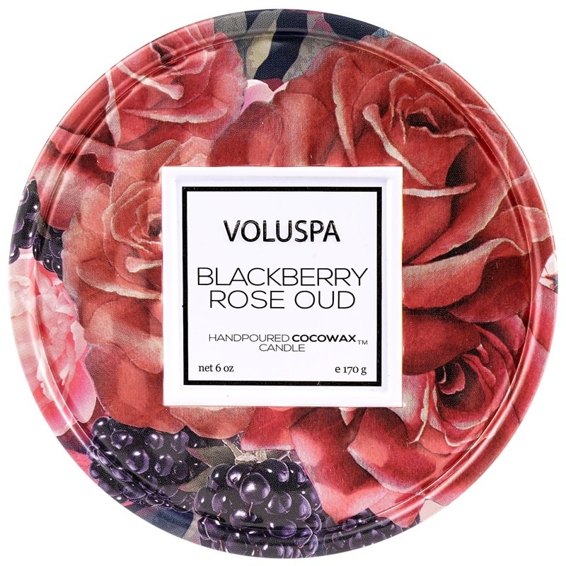 Voluspa Blackberry Rose Oud Embossed Mini Tin 170g