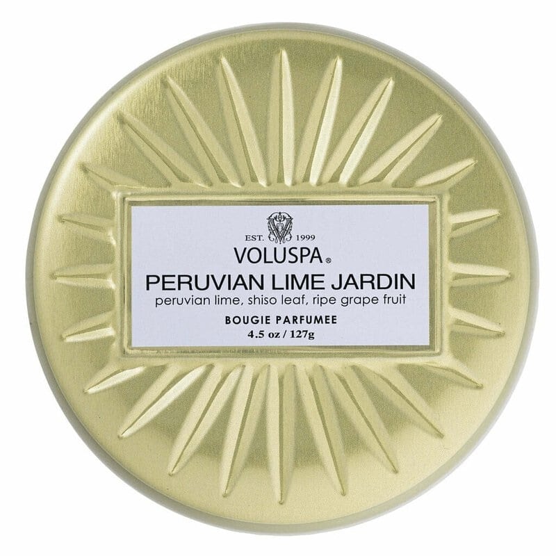 Voluspa Decorative Tin Candle Peruvian Lime Jardin 127g