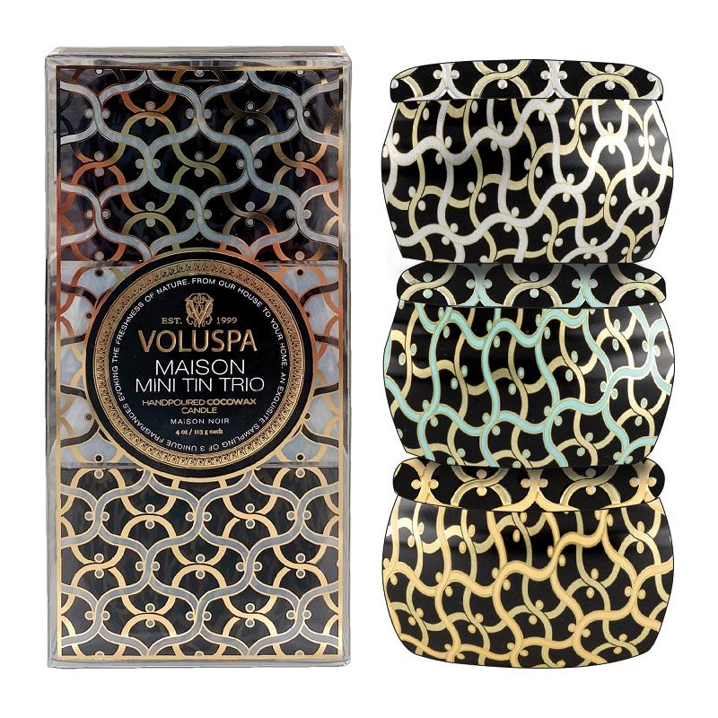 Giftset Voluspa Mini Candle Trio Maison Noir
