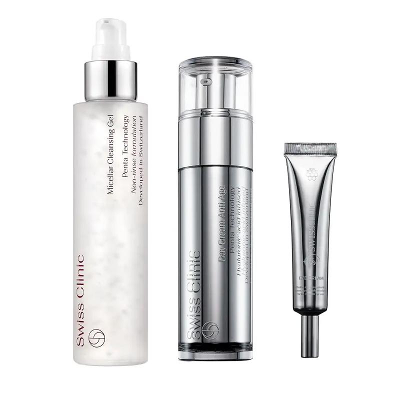 3-pack Swiss Clinic Cleansing Gel + Day Cream + Eye Cream