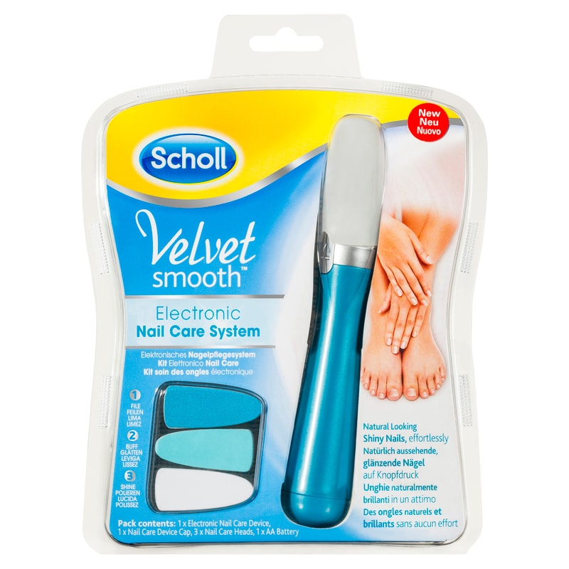 Scholl Velvet Smooth Electronic Nail Care System Blue