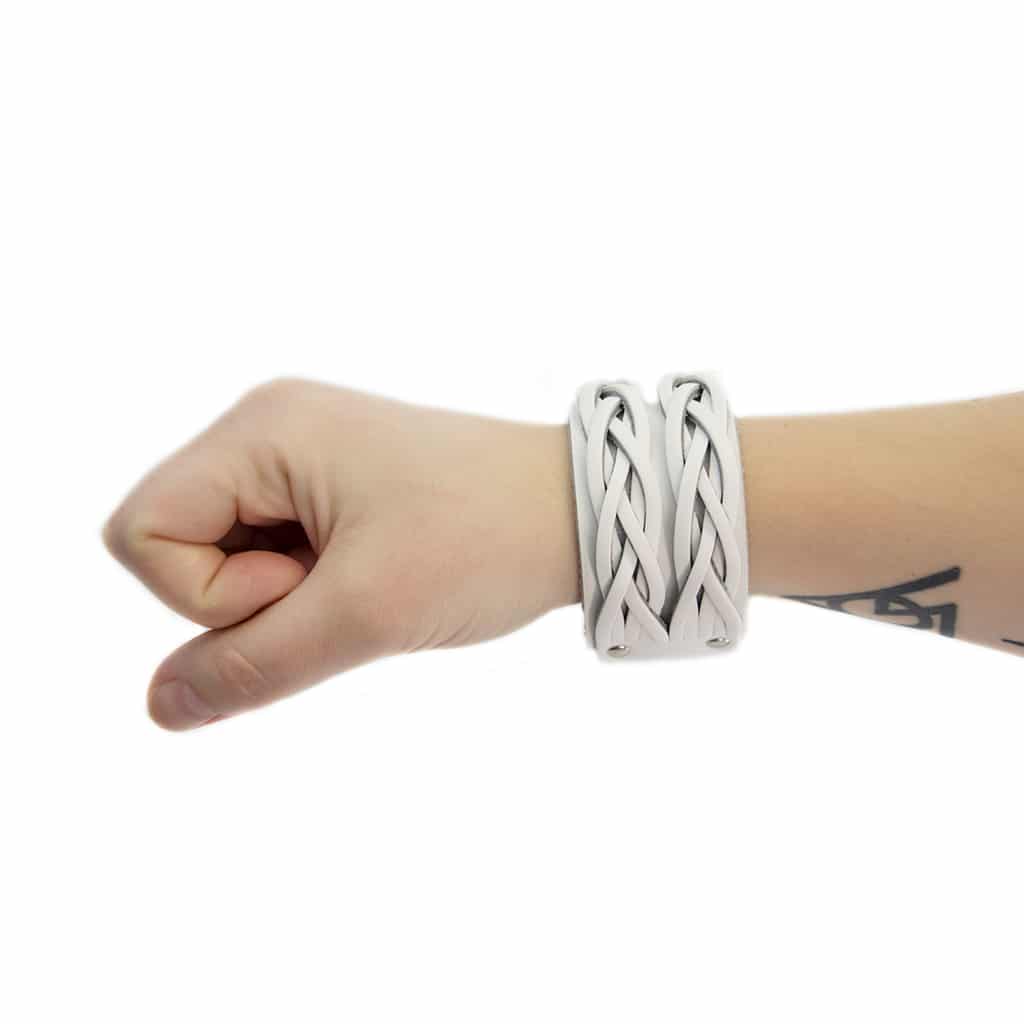 Armband Läder Twist - White
