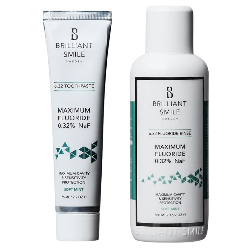 2-pack Brilliant Smile o.32 Toothpaste 65ml + Flouride Rinse 500ml
