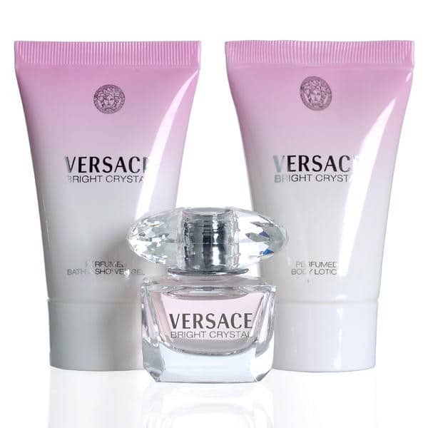 Giftset Versace Bright Crystal Edt 5ml + BL 25ml + SG 25ml