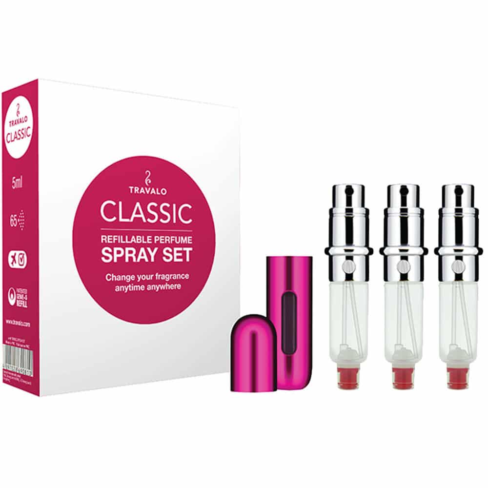 Travalo Classic HD Refillable Perfume Spray Set Of 3 Pink