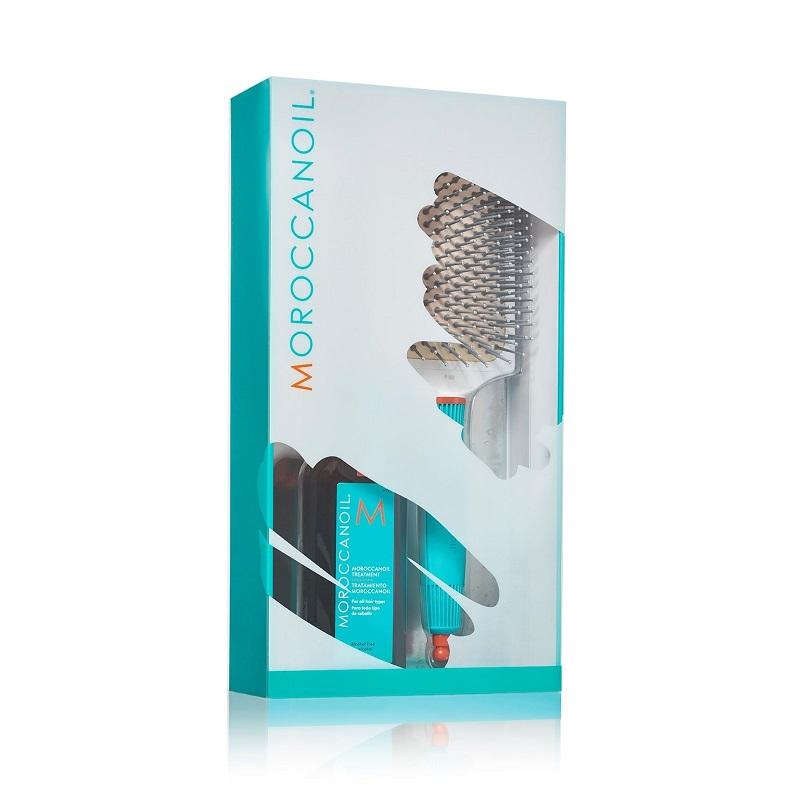 Giftset Moroccanoil Great Hair Day Oil Treament + Paddle Brush