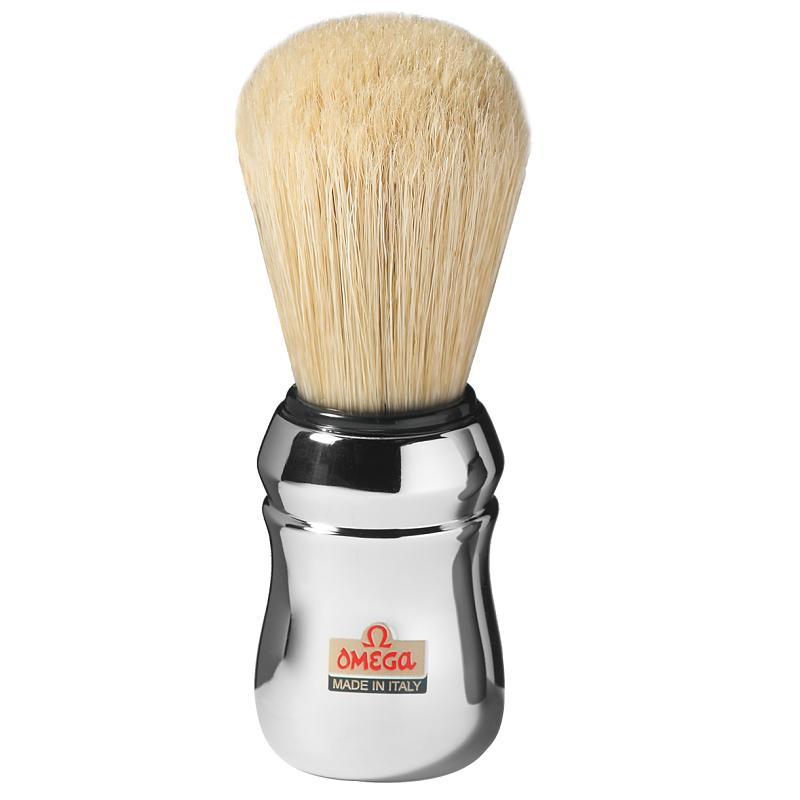 Omega Svinhår Krom Handtag Rakborste