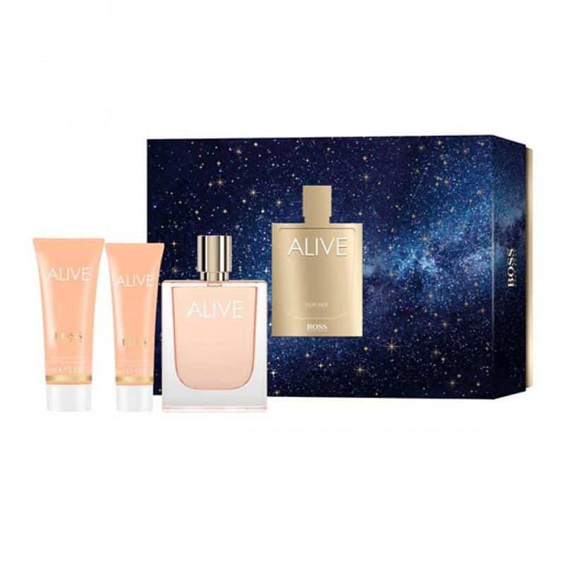Giftset Hugo Boss Alive Edp 80ml + Body Lotion 75ml + Shower Gel 50ml