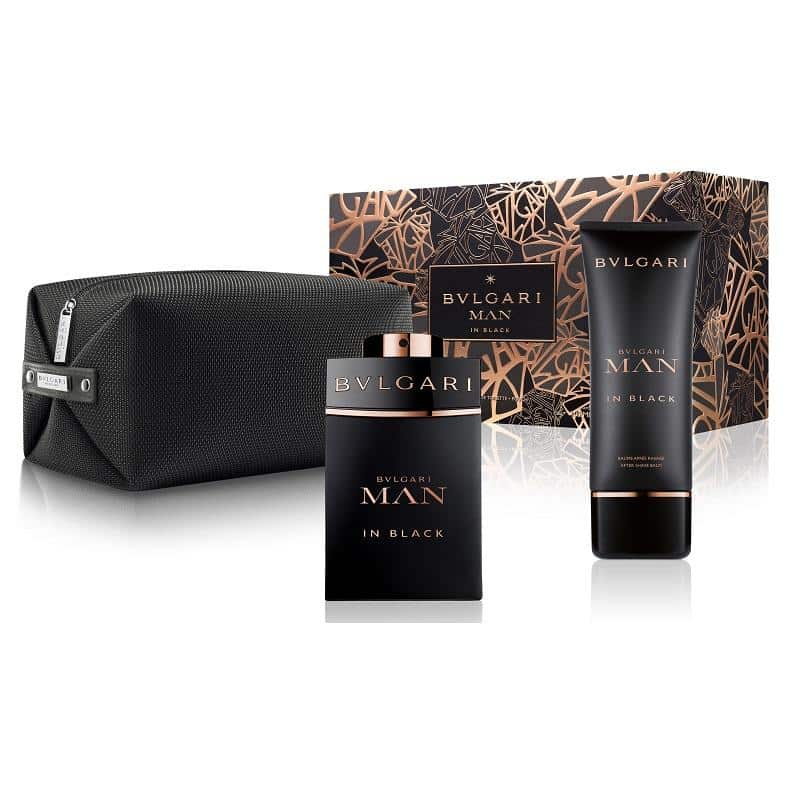 Giftset Bvlgari Man In Black Edp 100ml + Aftershave Balm 100ml + Pouch