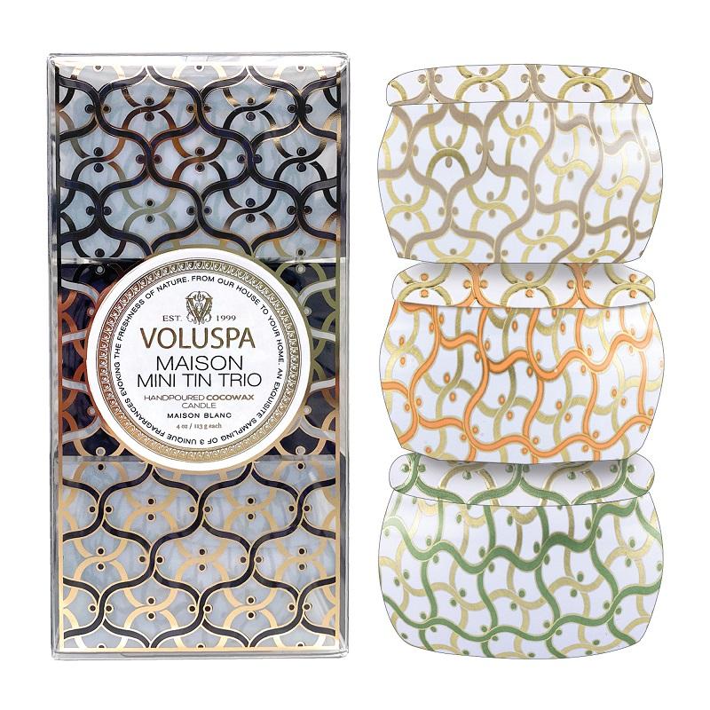 Giftset Voluspa Mini Candle Trio Maison Blanc