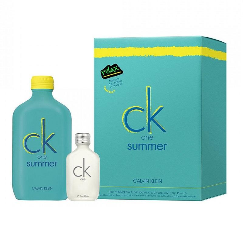Giftset Calvin Klein CK One Summer 2020 Edt 100ml + Edt 15ml + Stickers